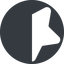 Down, normal, solid, circle, star, rate, rating, half, star-half-solid icon