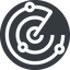 Left, normal, solid, circle, horizontal, mirror, gps, place, radar, localisation, sonar icon