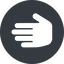 Left, normal, solid, circle, hand, stop, fingers, hand-solid icon