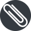 Left, normal, solid, circle, paper, clip, attachment, paper-clip icon
