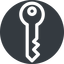 Right, normal, solid, circle, horizontal, mirror, unlocked, unlock, locked, lock, key, access, security icon