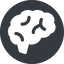 Normal, solid, circle, horizontal, mirror, side, human, idea, brain, intelligence, brain-side, brain-side-alt-solid, synapse, neuron, memory icon