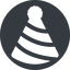 Normal, solid, circle, new, horizontal, mirror, party, birthday, hat, new-year, year, party-hat, party-hat-solid icon