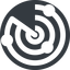 Up, normal, solid, circle, horizontal, mirror, gps, place, radar, localisation, radar-solid, sonar icon