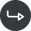 Up, normal, solid, circle, sign, confirm, horizontal, mirror, arrow, key, submit, send, return, enter, return-sign icon
