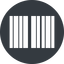 Up, normal, solid, circle, barcode icon