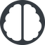 Up, normal, solid, circle, human, idea, brain, intelligence, brain-solid, synapse, neuron, memory icon