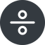 Normal, solid, circle, math, mathematics, mathematical, maths, division, operator, divide icon