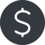 Normal, solid, circle, symbol, money, donate, donation, coin, dollar, currency, us, usa icon