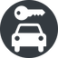 Normal, solid, circle, car, vehicle, key, dot, pictogram, dot-50, rental, car-rental, dot-car, rent, dot-car-rental icon
