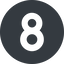 Normal, solid, circle, number, font, digit, 8, eight icon