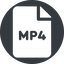 Normal, solid, circle, video, file, film, movie, motion, mp4, mpeg-4, mpeg4, h.264, codec, avi, cinema, file-mp4-solid icon