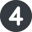 Normal, solid, circle, four, number, font, digit, 4 icon