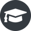 Normal, solid, circle, university, hat, graduation, cap, diploma, graduation-cap, degree, college, education, graduated, graduation-cap-solid icon