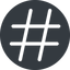 Normal, solid, circle, social, hashtag icon