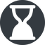 Up, normal, solid, circle, glass, wait, load, loading, waiting, clock, hour, hourglass, sandglass, sand, timer, hourglass-solid icon