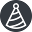 Normal, solid, circle, new, party, birthday, hat, new-year, year, party-hat icon