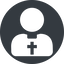 Normal, solid, circle, christian, pastor, priest, bishop, pastor-solid icon