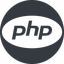 Normal, solid, circle, logo, brand, php, hypertext, preprocessor, php-logo icon