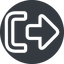 Up, normal, solid, circle, sign, log, out, logout, log-out, upload, signout, connection, go-out, disconnect, sign-out icon