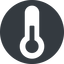 Normal, solid, circle, thermometer, cold, heat, temperature-solid icon