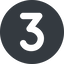 Normal, solid, circle, three, number, font, digit, 3 icon