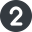 Normal, solid, circle, number, font, digit, two, 2 icon
