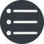 Up, normal, solid, circle, list, editor, list-item, checklist, unordered, unordered-list, unsorted, unsorted-list, bullet, bullet-list icon