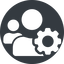 Normal, solid, circle, users, group, setting, cog, team, parameters, users-cog, community icon