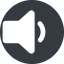 Up, normal, solid, circle, speaker, volume, mute, unmute, music, sound, loudspeaker, volume-1-solid icon