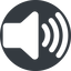 Up, normal, solid, circle, speaker, volume, mute, unmute, music, sound, loudspeaker, volume-3-solid icon