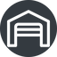 Normal, solid, circle, car, storage, repository, amazon, parking, distribution, warehouse, hangar, logistics, inventory, depot, storehouse, stockroom, warehouse-open, garage, carport icon