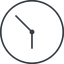 Thin, line, down, circle, horizontal, mirror, clock, time, meeting, hour, minute, hours, minutes, clock-thin icon