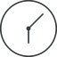 Thin, line, down, circle, clock, time, meeting, hour, minute, hours, minutes, clock-thin icon