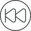 Thin, line, down, circle, video, play, forward, backward, mp3, player, fast, pause, forward-fast-thin icon
