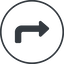 Thin, line, down, circle, sign, confirm, arrow, key, submit, send, return, enter, return-sign-solid, return-sign icon
