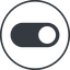Thin, line, down, solid, circle, setting, apple, on, off, ios, switch, button, radio, switch-solid icon