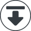 Thin, line, down, circle, uploaded, uploading, upload-solid icon