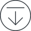 Thin, line, down, circle, upload, uploaded, uploading, upload-thin icon