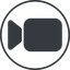 Thin, line, down, circle, youtube, video, camera, film, movie, videocamera, videocamera-solid icon