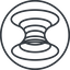 Thin, line, down, circle, wormhole, black-hole, hole, spacetime, interstellar, astrophysics, hyperspace, einstein, rosen, singularity, relativity, wormhole-thin icon