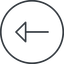 Thin, line, left, circle, arrow, arrow-thin icon