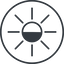 Thin, line, left, circle, star, light, brightness, luminosity, intensity, brilliance, lighter, darker, dark, mode, Illumination, sun, shine, flash, ray, brightness-thin, brightness-thin-half, brightness-half icon