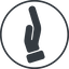 Thin, line, left, circle, healthcare, help, care, gift, hand, giving, giving-hand, love, give, giving-hand-solid icon
