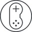 Thin, line, right, circle, horizontal, mirror, game, gaming, games, gamepad, pad, joystick, gamepad-thin icon