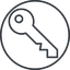 Thin, line, right, circle, unlocked, unlock, locked, lock, key, access, security, key-alt-thin icon