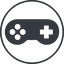 Thin, line, up, solid, circle, horizontal, mirror, game, gaming, games, gamepad, pad, joystick, gamepad-solid icon