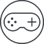 Thin, line, up, circle, horizontal, mirror, game, gaming, games, gamepad, pad, joystick, gamepad-thin icon
