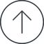Thin, line, up, circle, arrow, direction, arrow-simple-thin icon