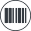 Thin, line, solid, circle, barcode, barcode-solid icon